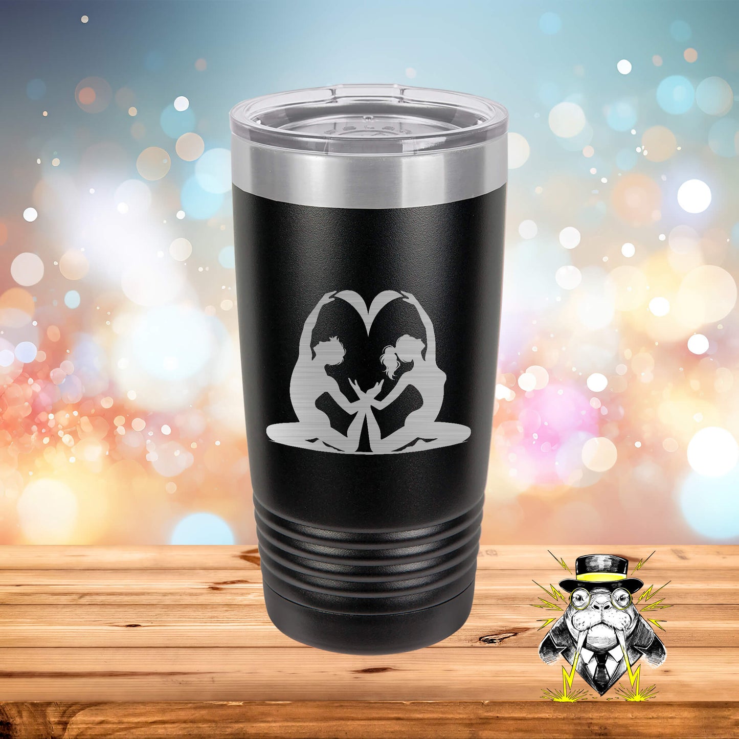 Yoga Heart Unity Engraved Tumbler