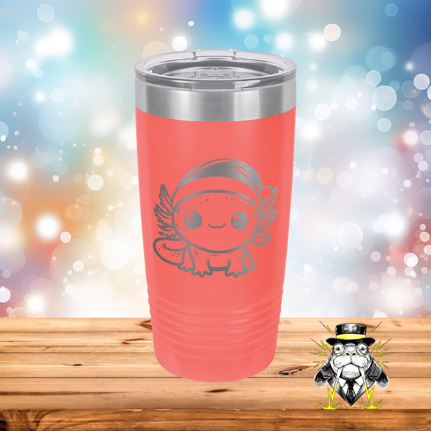 Christmas Axolotl Engraved Tumbler
