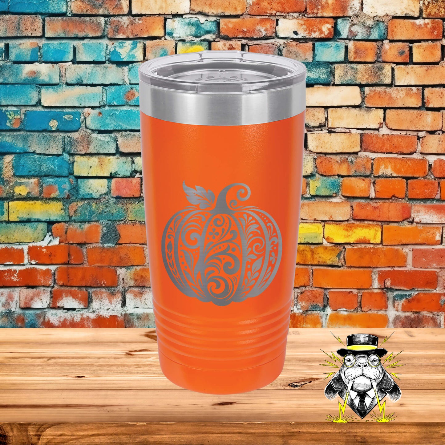 Swirled Pumpkin Engraved Tumbler