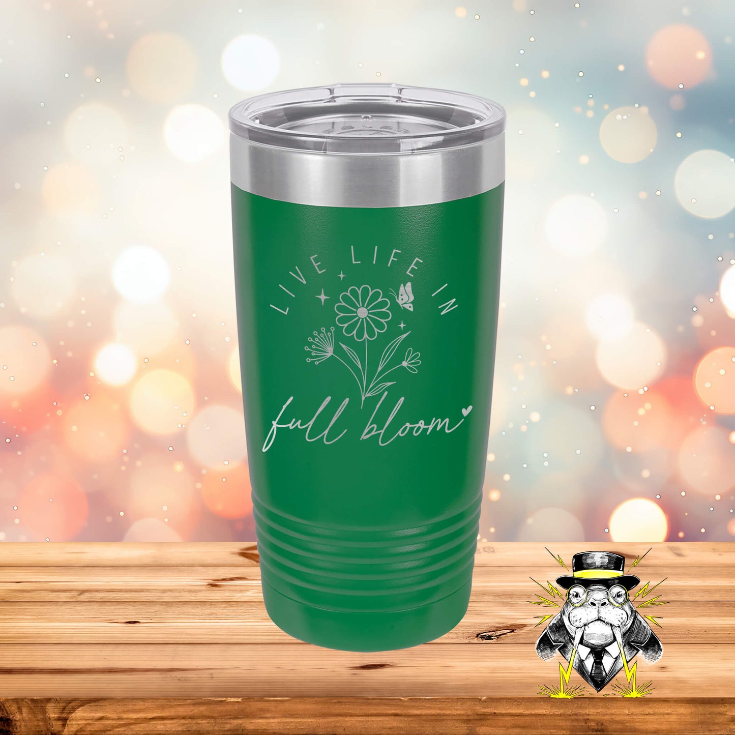 Live Life in Full Bloom Engraved Tumbler