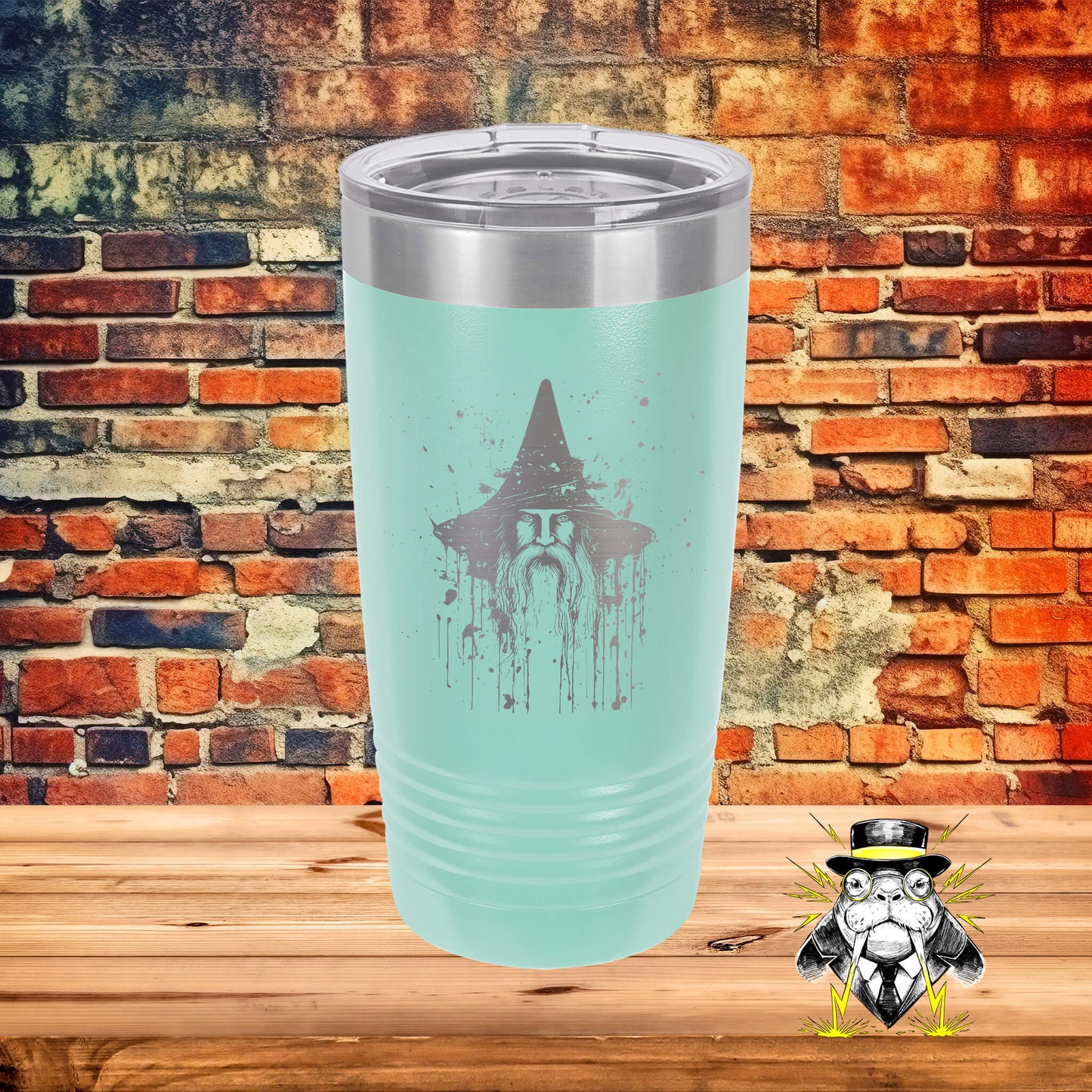 Abstract Wizard Engraved Tumbler