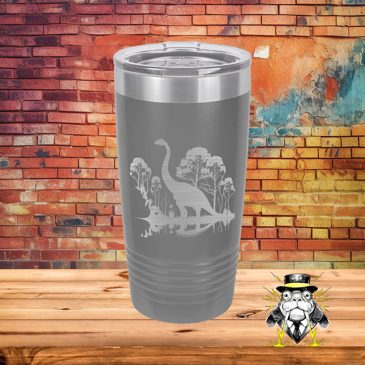 Brachiosaurus in a Swamp Engraved Tumbler