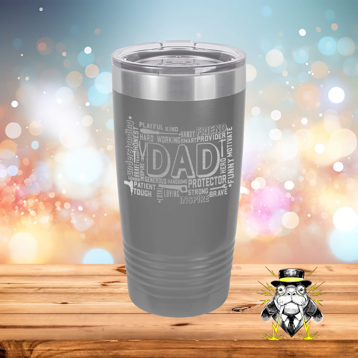Dad Collage Engraved Tumbler