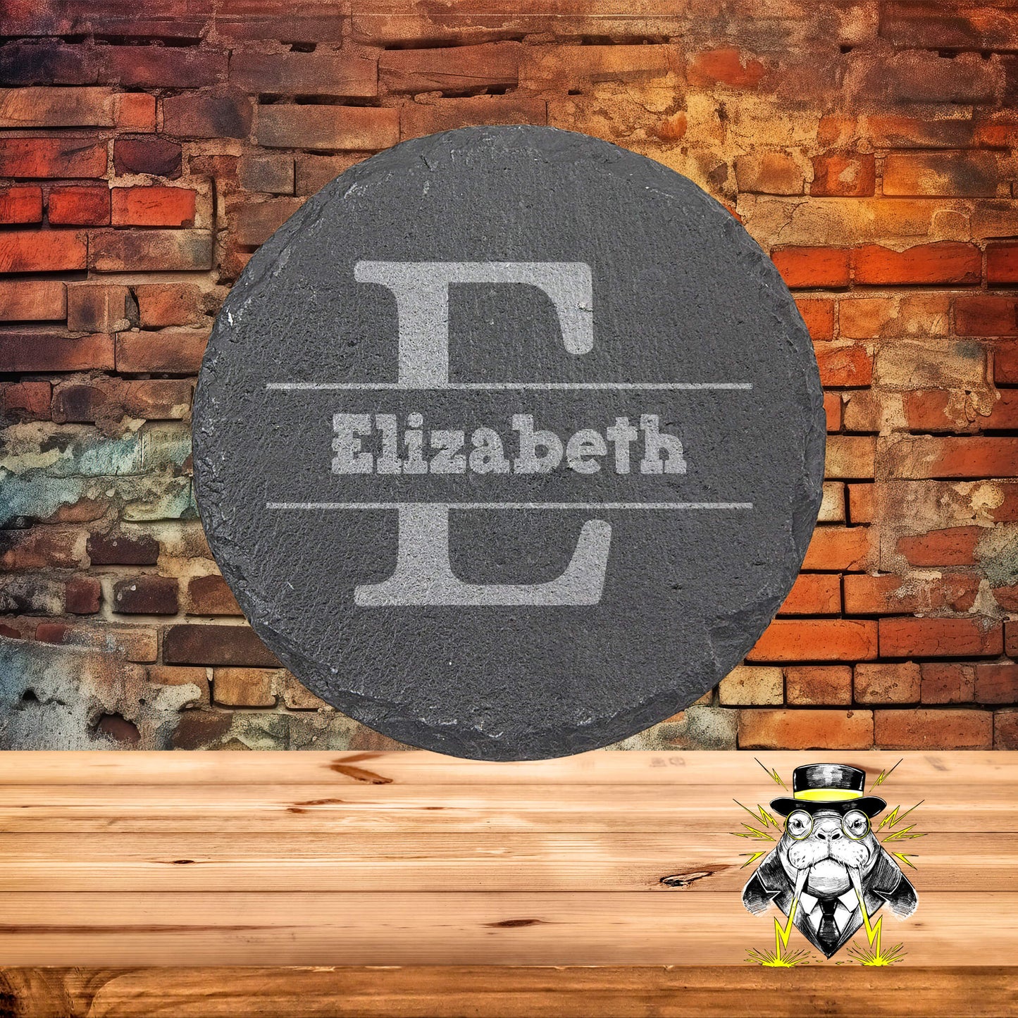 Basic Family Monogram Set of 4 Engraved Coasters