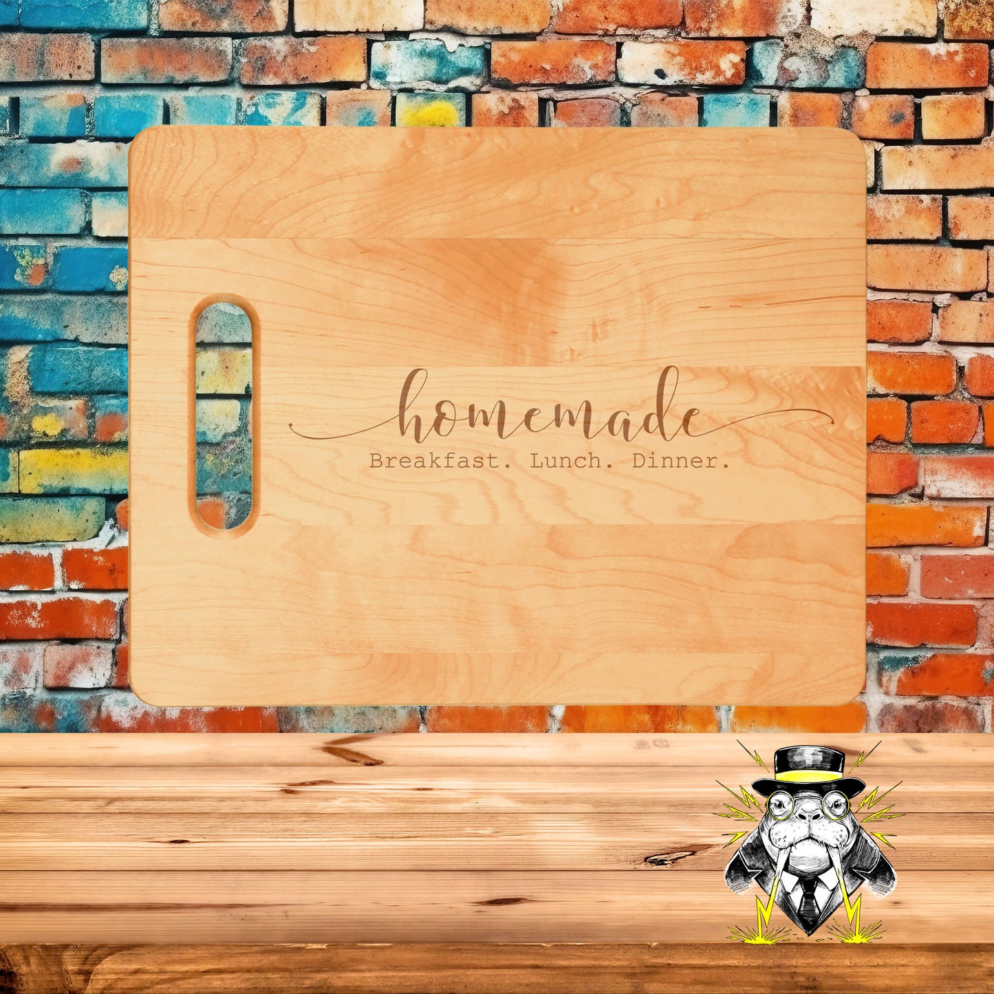 Homemade Breakfast, Lunch, Dinner Engraved Cutting Board