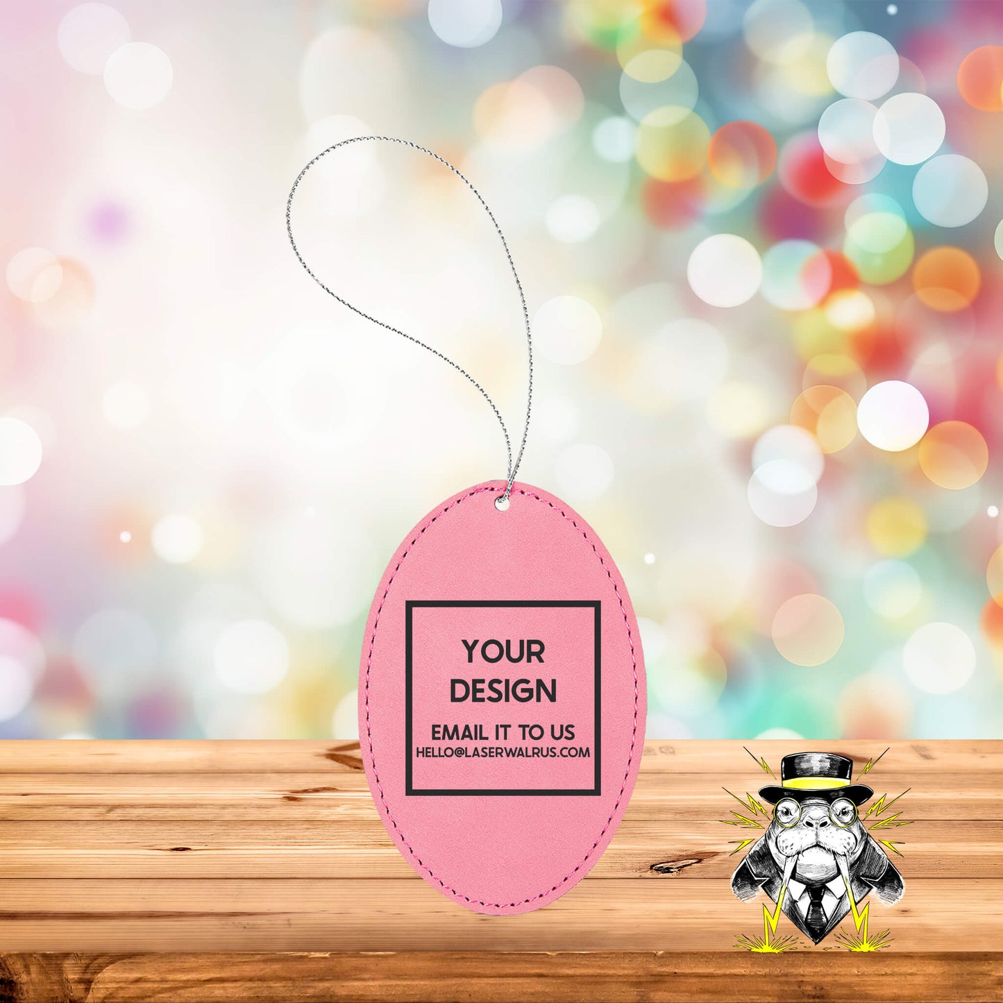 Custom Design Engraved Leatherette Ornaments - Case of 25