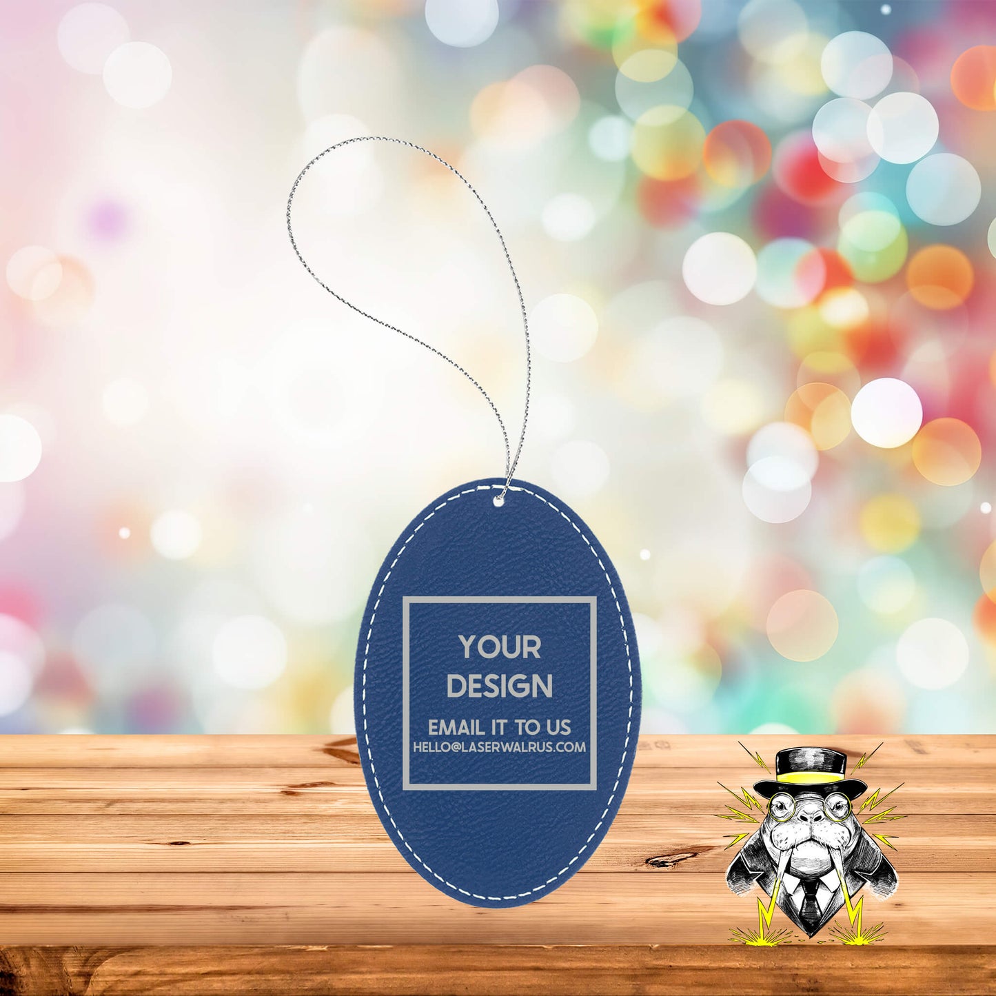 Custom Design Engraved Leatherette Ornaments - Case of 25