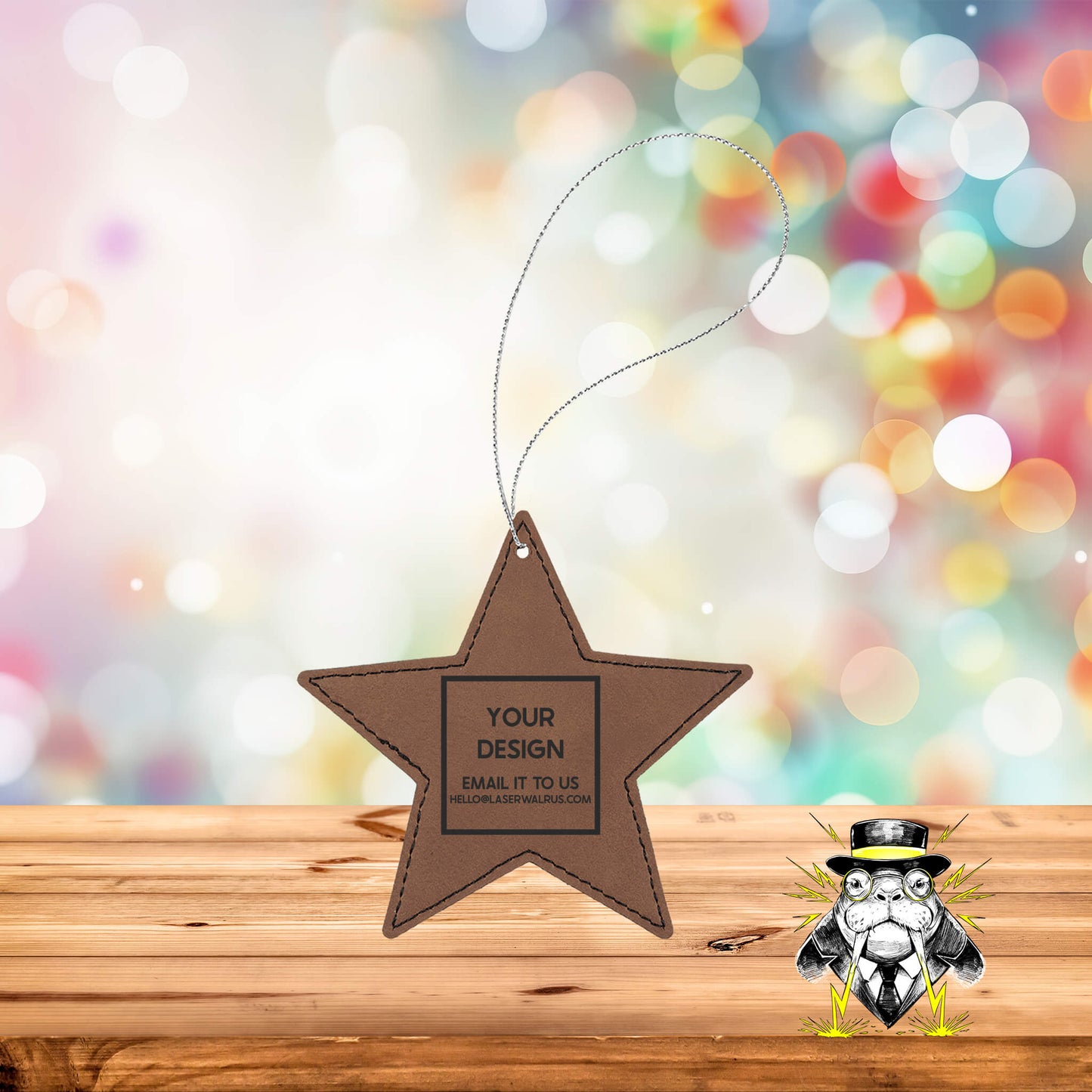 Custom Design Engraved Leatherette Ornaments - Case of 25