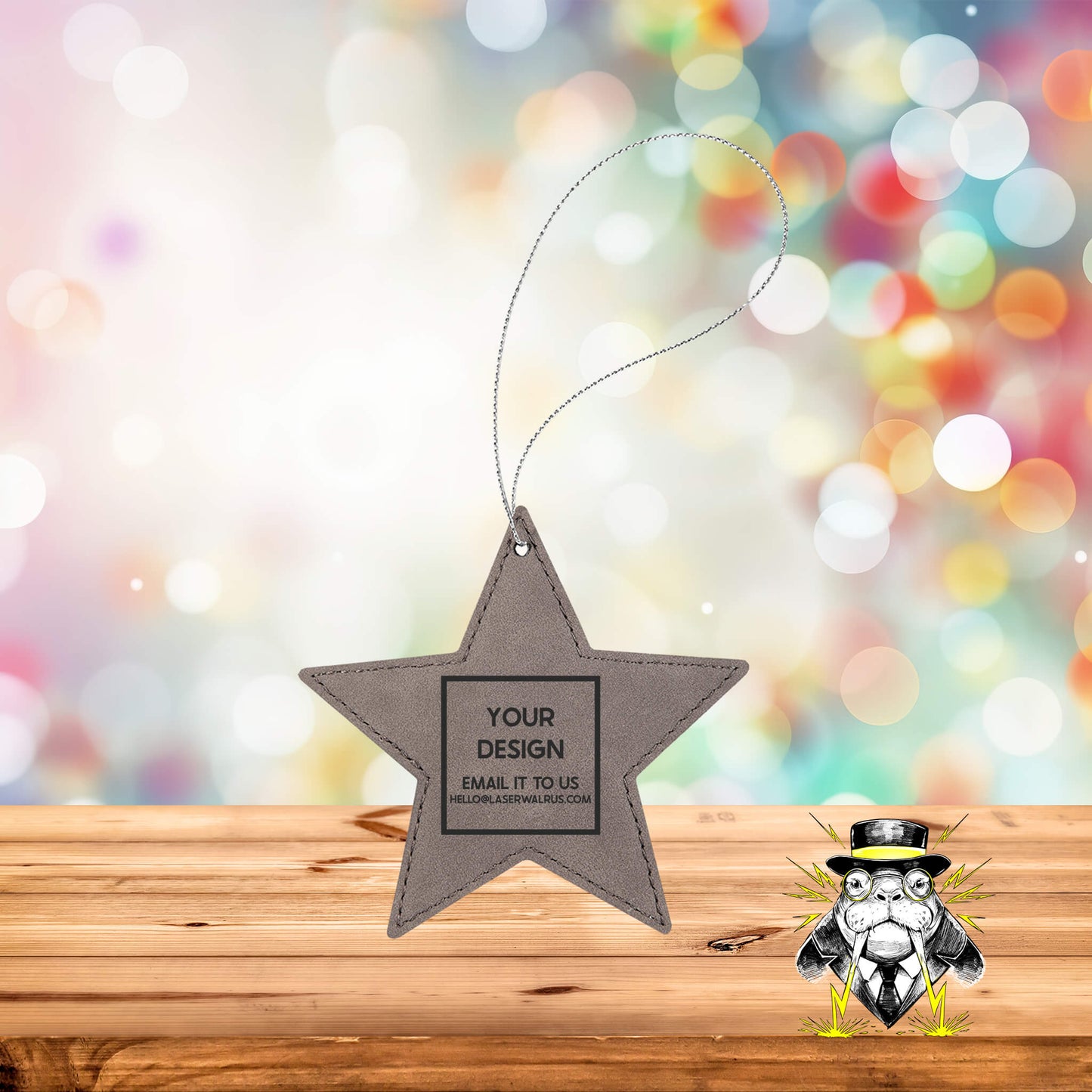 Custom Design Engraved Leatherette Ornaments - Case of 25