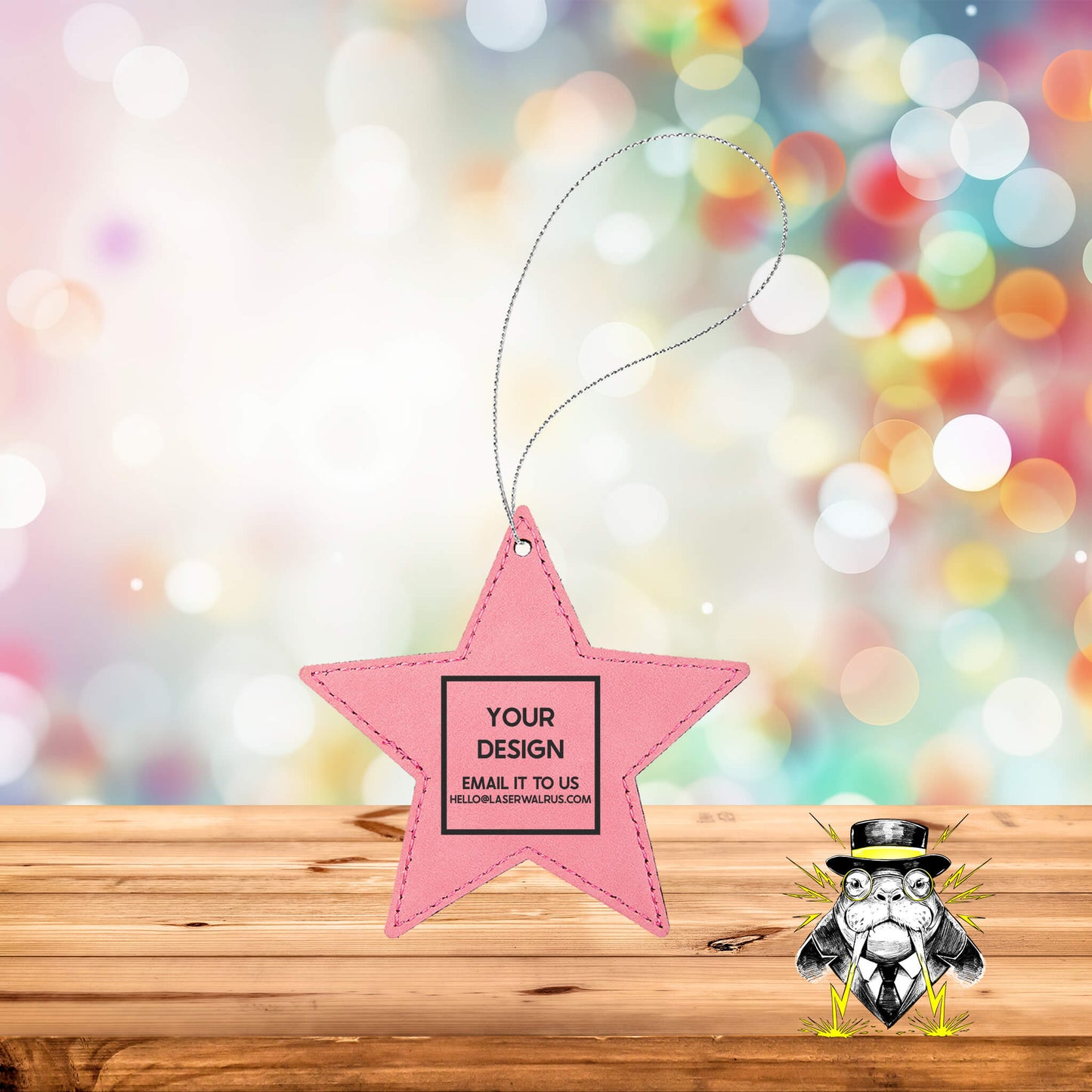 Custom Design Engraved Leatherette Ornaments - Case of 25
