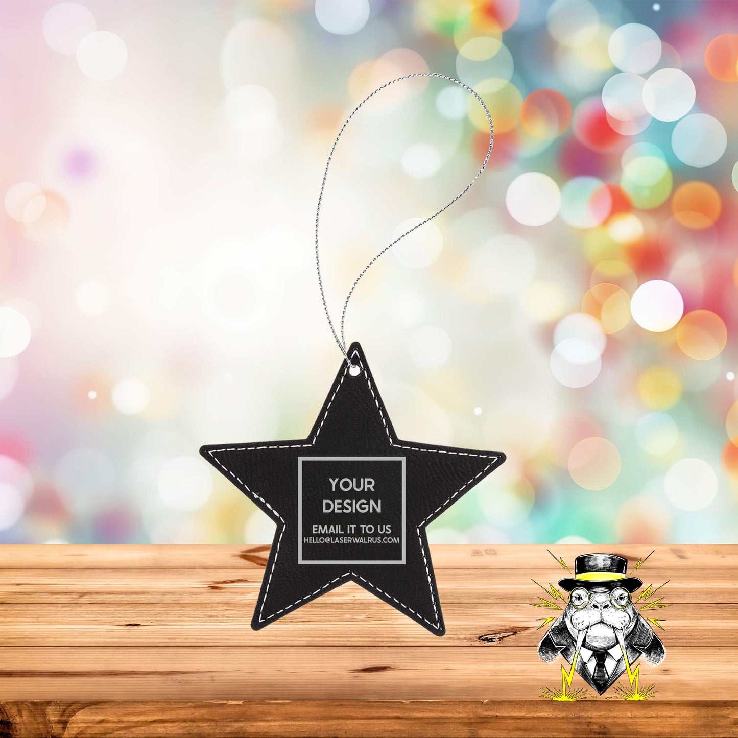 Custom Design Engraved Leatherette Ornaments - Case of 25