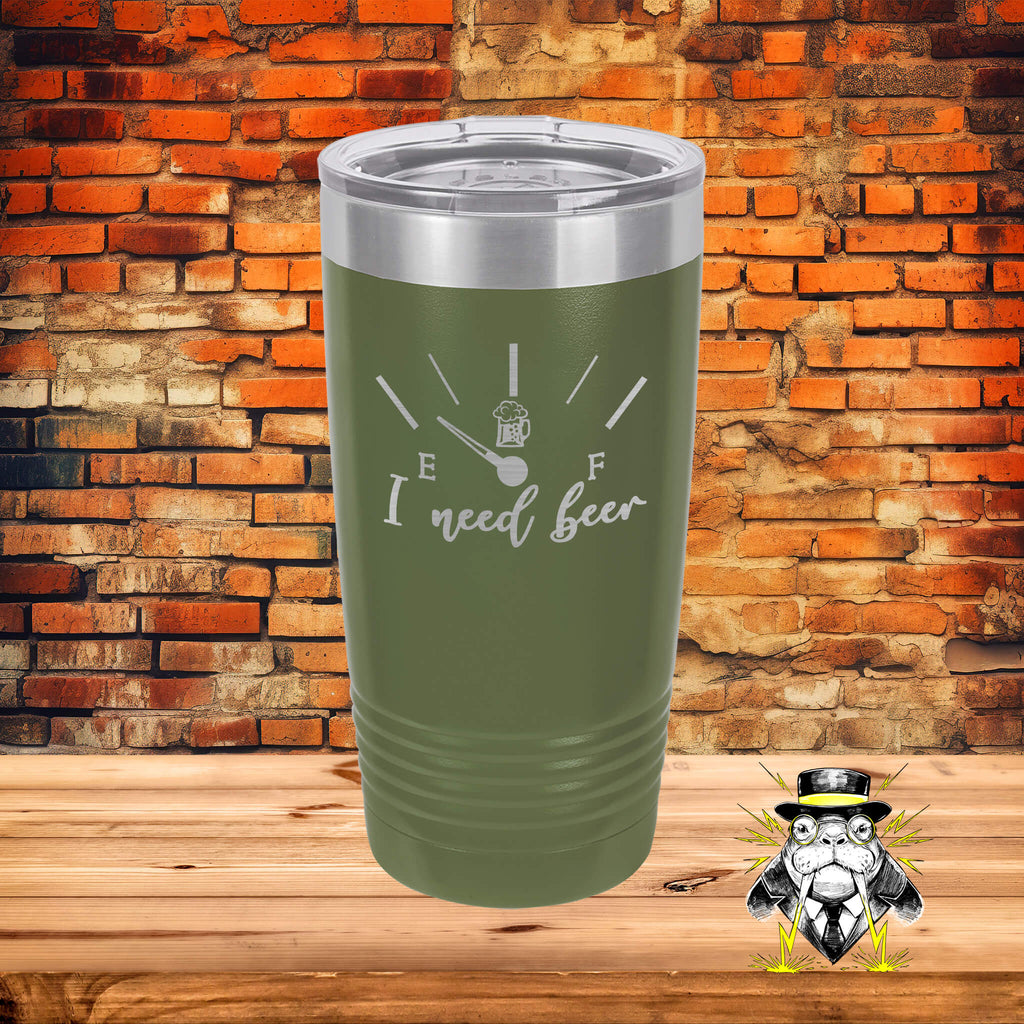 I Need Beer Engraved Tumbler