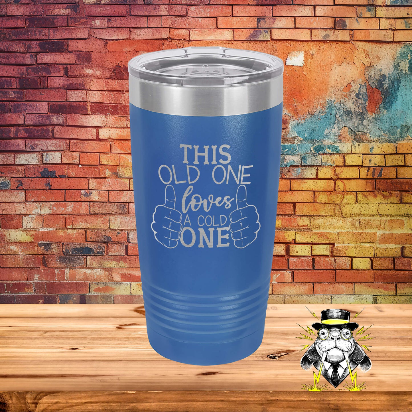 This Old One Loves a Cold One Engraved Tumbler