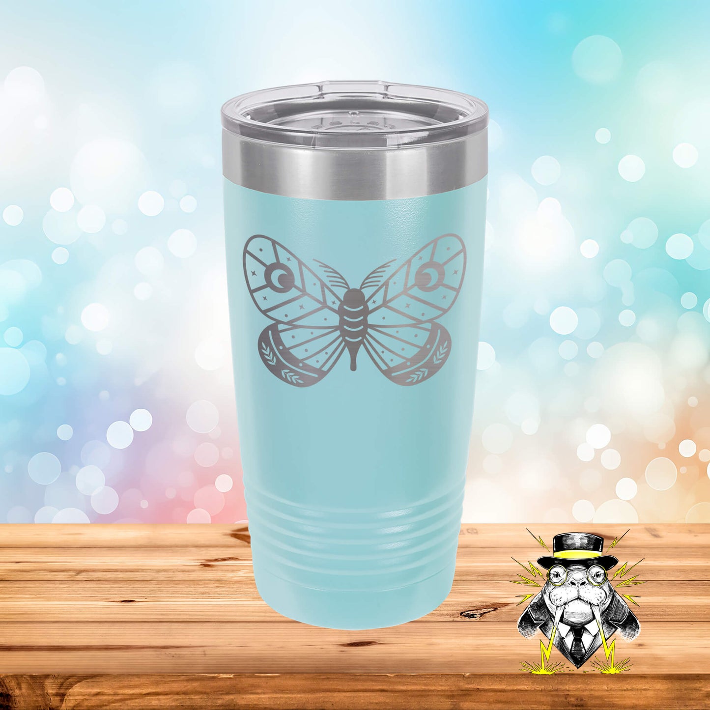 Butterfly with Designs Engraved Tumbler