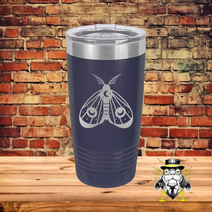 Moth with Designs Engraved Tumbler