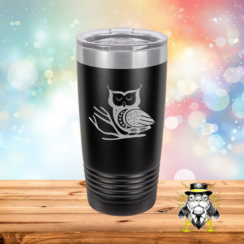 Owl with Constellations Engraved Tumbler