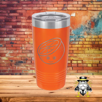 Happy Orange Engraved Tumbler