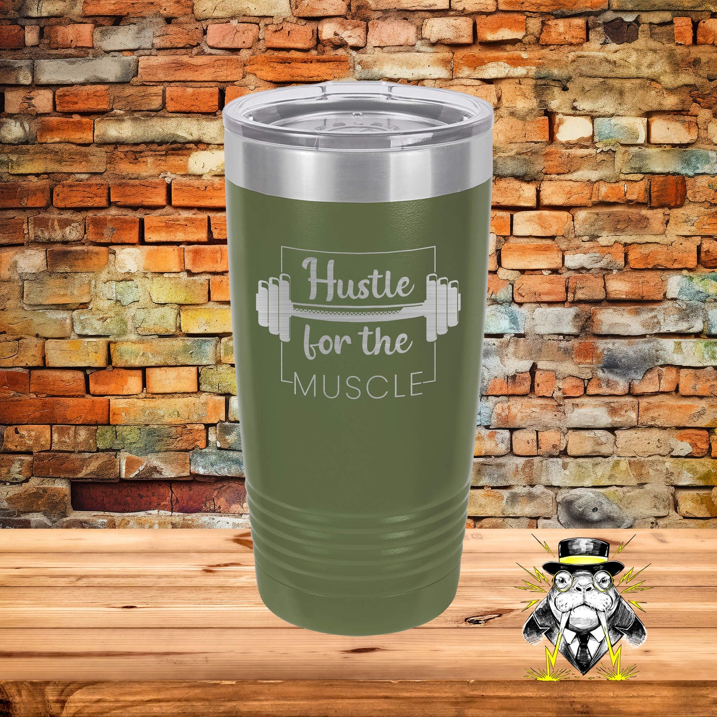 Hustle for the Muscle Engraved Tumbler