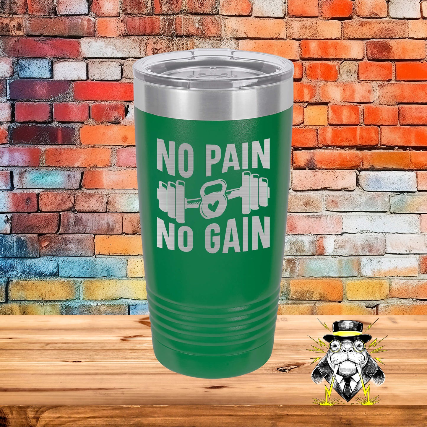 No Pain, No Gain Engraved Tumbler