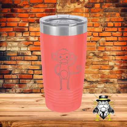 Monkey Engraved Tumbler