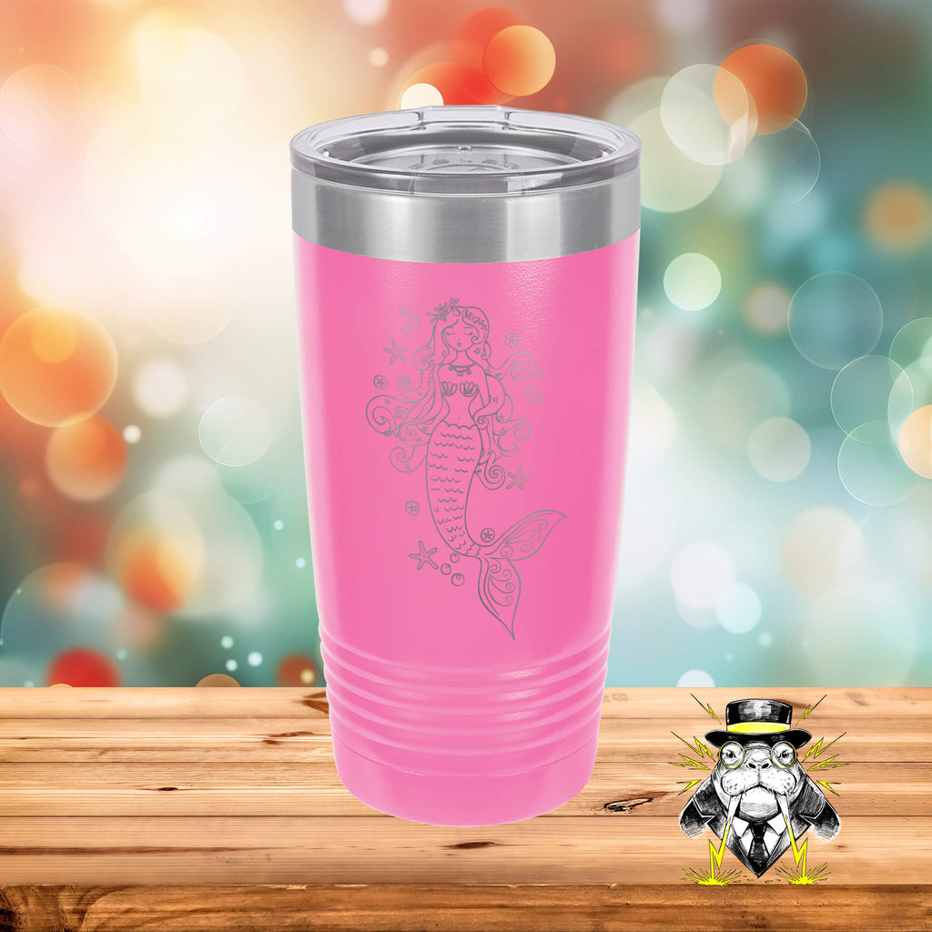 Mermaid with Eyes Closed Engraved Tumbler