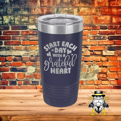 Start Each Day with a Grateful Heart Engraved Tumbler