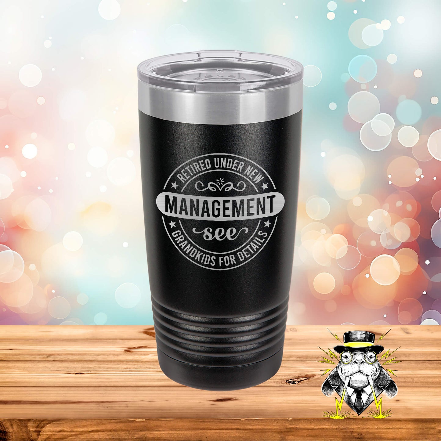 Retired Under New Management Engraved Tumbler