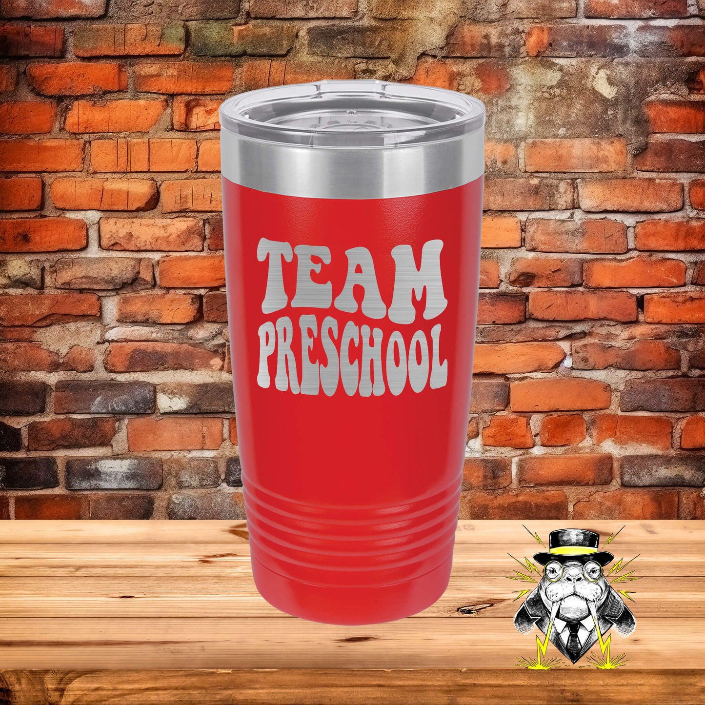 Retro Team Preschool Engraved Tumbler