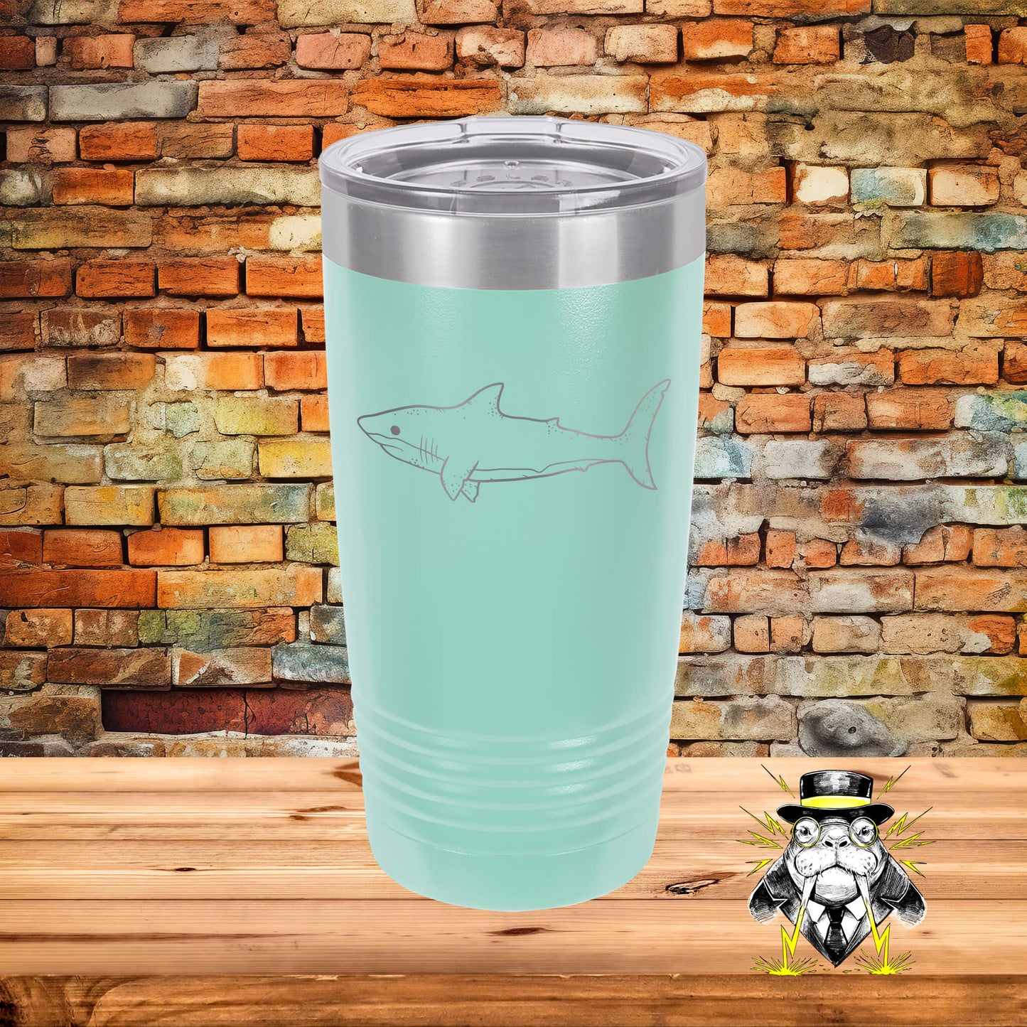 Shark Engraved Tumbler