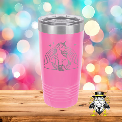 Unicorn with Rainbow Engraved Tumbler