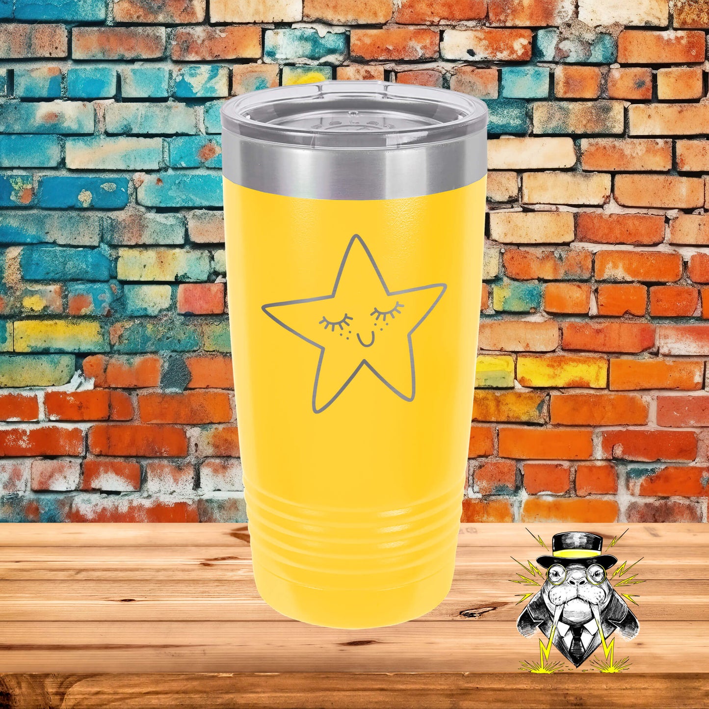 Happy Star Engraved Tumbler