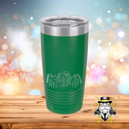 Wild Floral Garden Engraved Tumbler