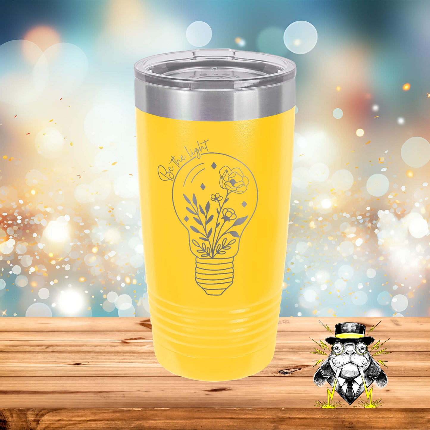 Be the Light with Lightbulb Engraved Tumbler