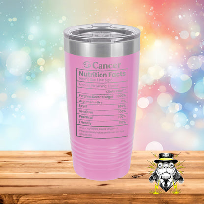 Cancer Nutrition Facts Engraved Tumbler