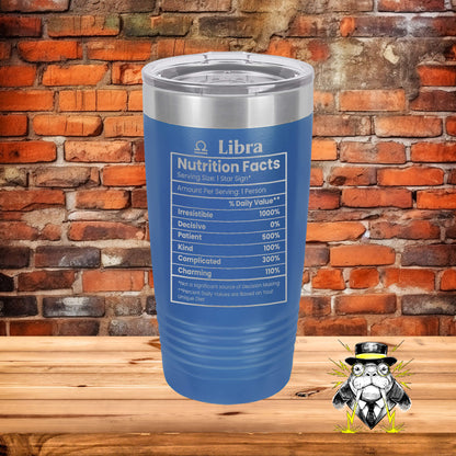 Libra Nutrition Facts Engraved Tumbler