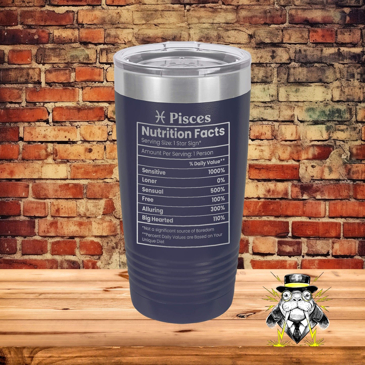 Pisces Nutrition Facts Engraved Tumbler