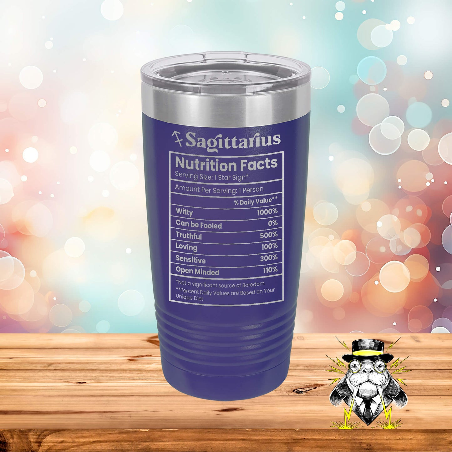 Sagittarius Nutrition Facts Engraved Tumbler