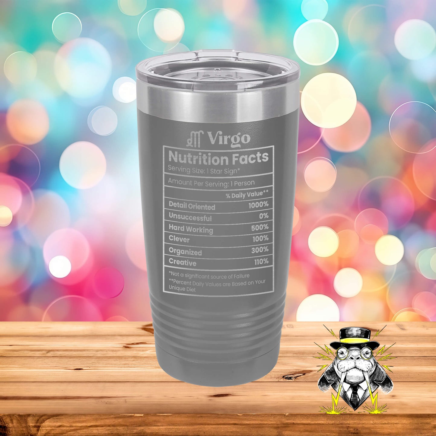 Virgo Nutrition Facts Engraved Tumbler