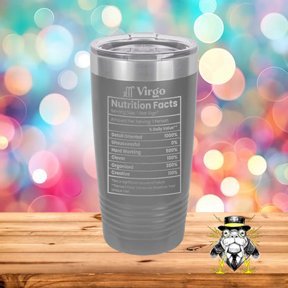 Virgo Nutrition Facts Engraved Tumbler