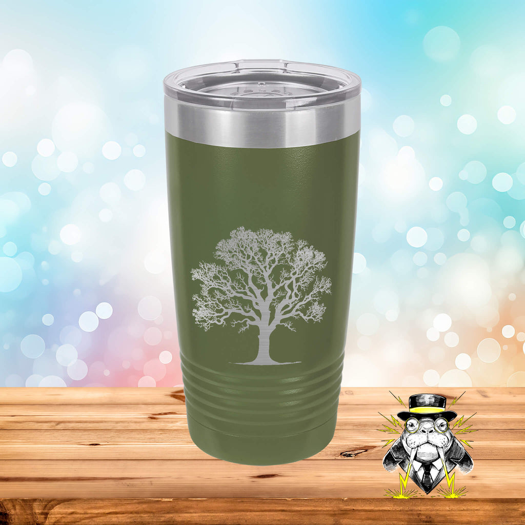 Leafless Oak Tree Engraved Tumbler