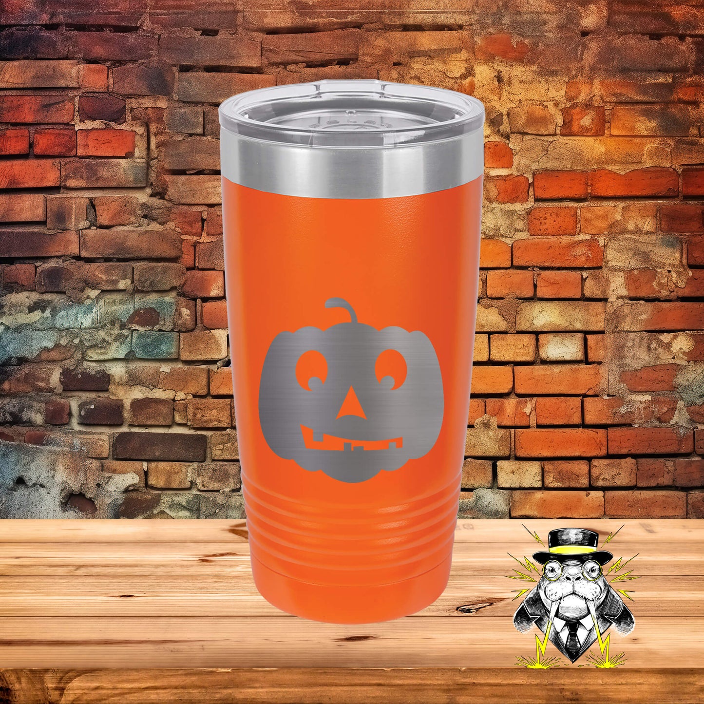 Pumpkin Head Engraved Tumbler