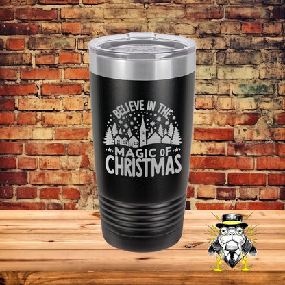 Believe in the Magic of Christmas Cityscape Engraved Tumbler