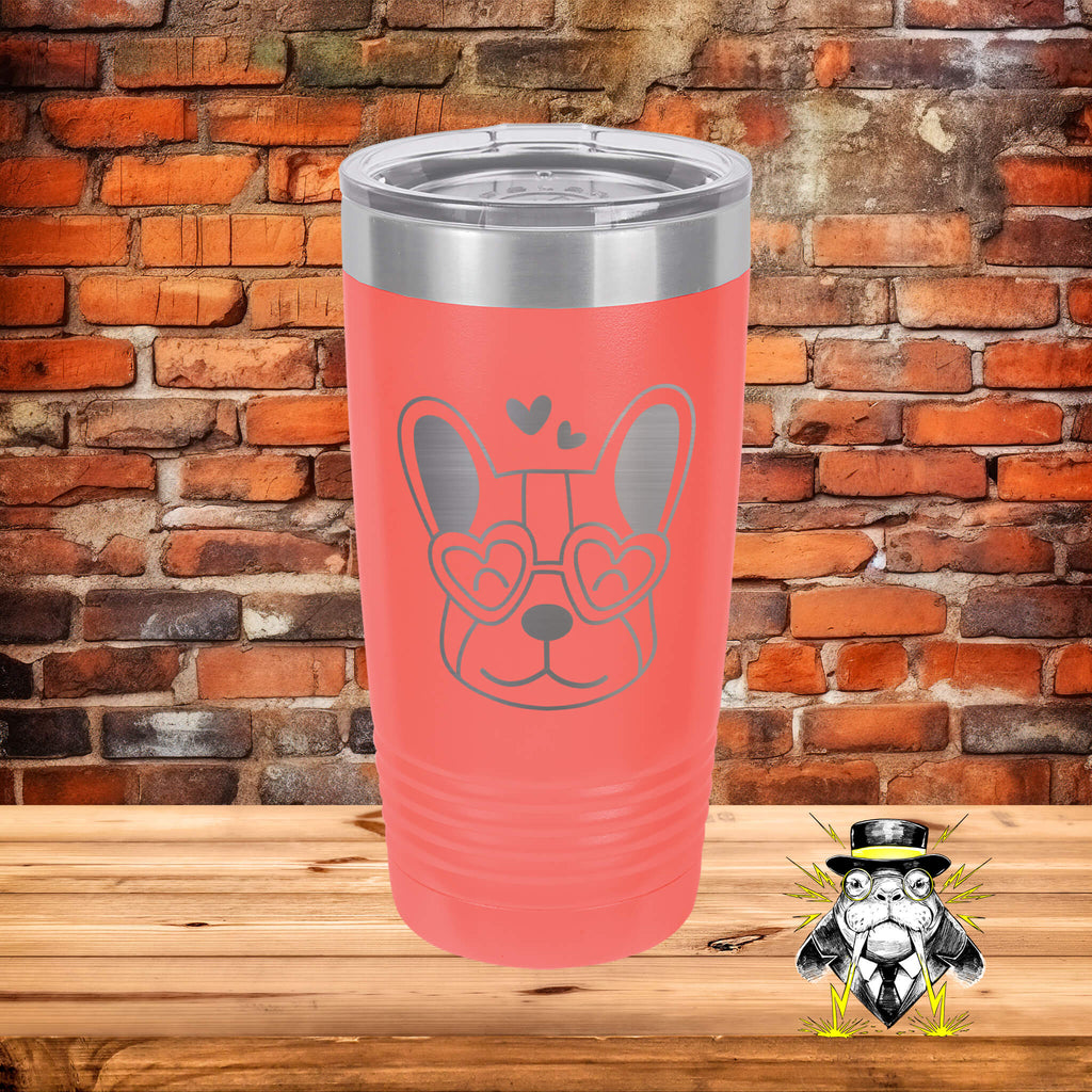 Dog with Hearts 1 Engraved Tumbler