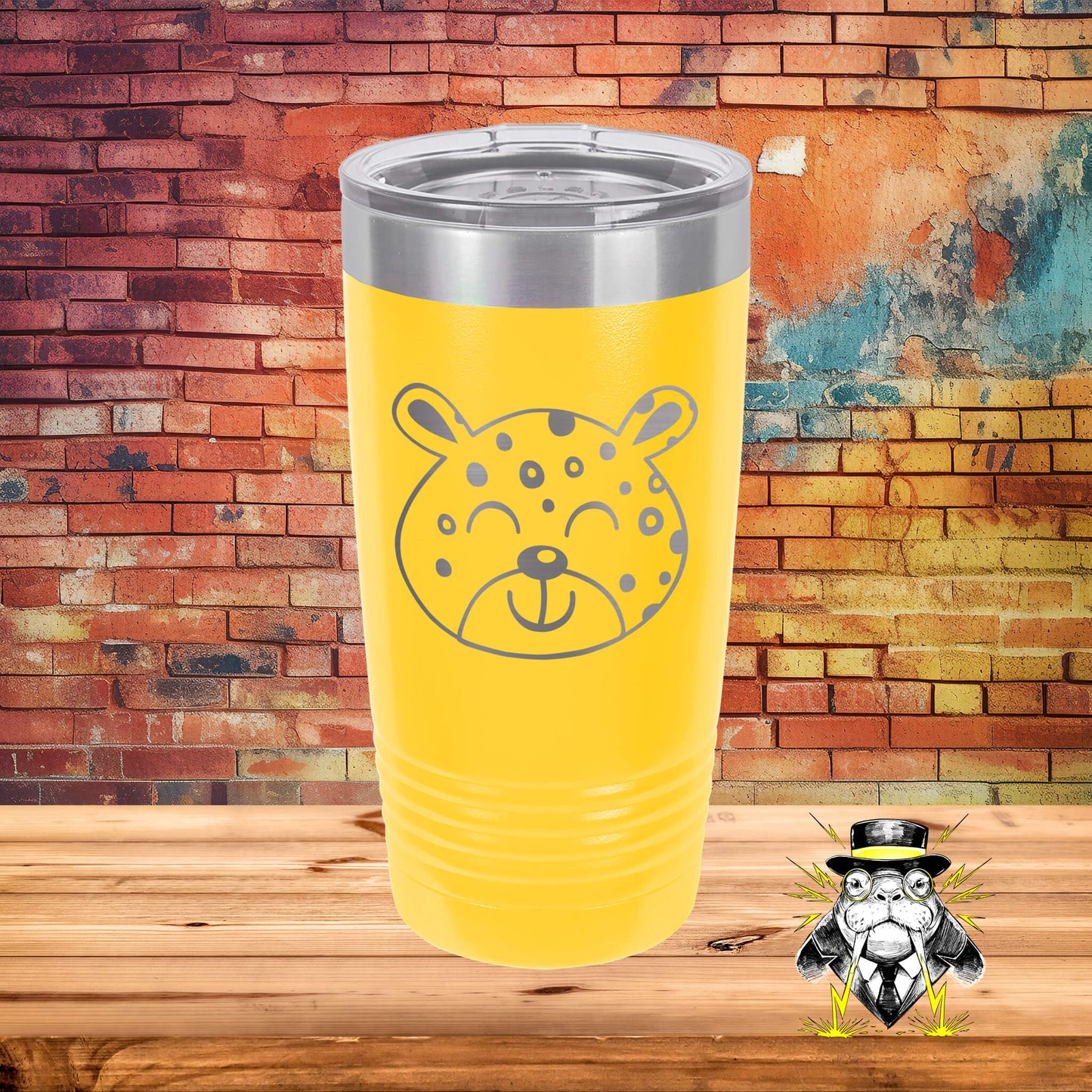 Leopard Face Engraved Tumbler