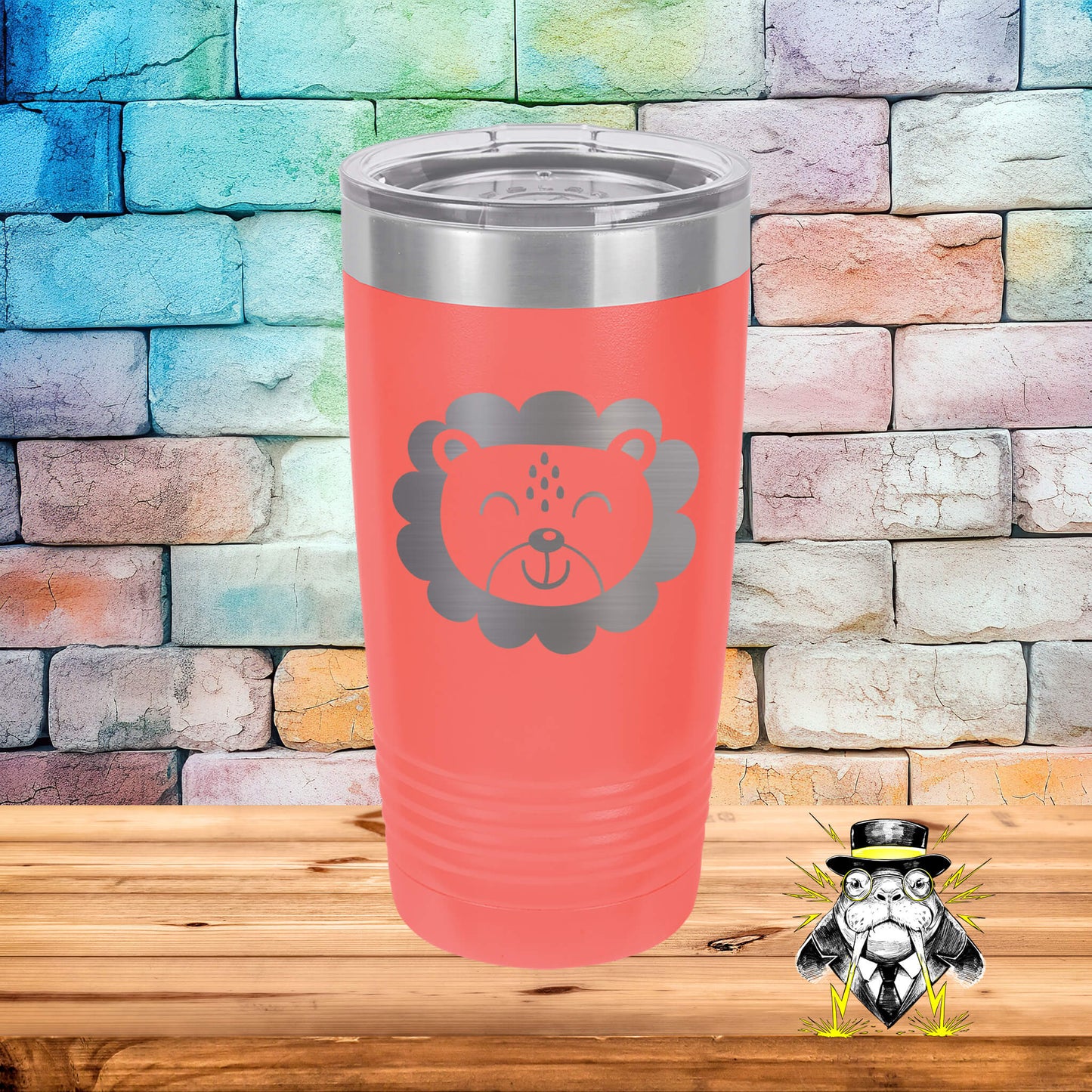 Lion Face Engraved Tumbler