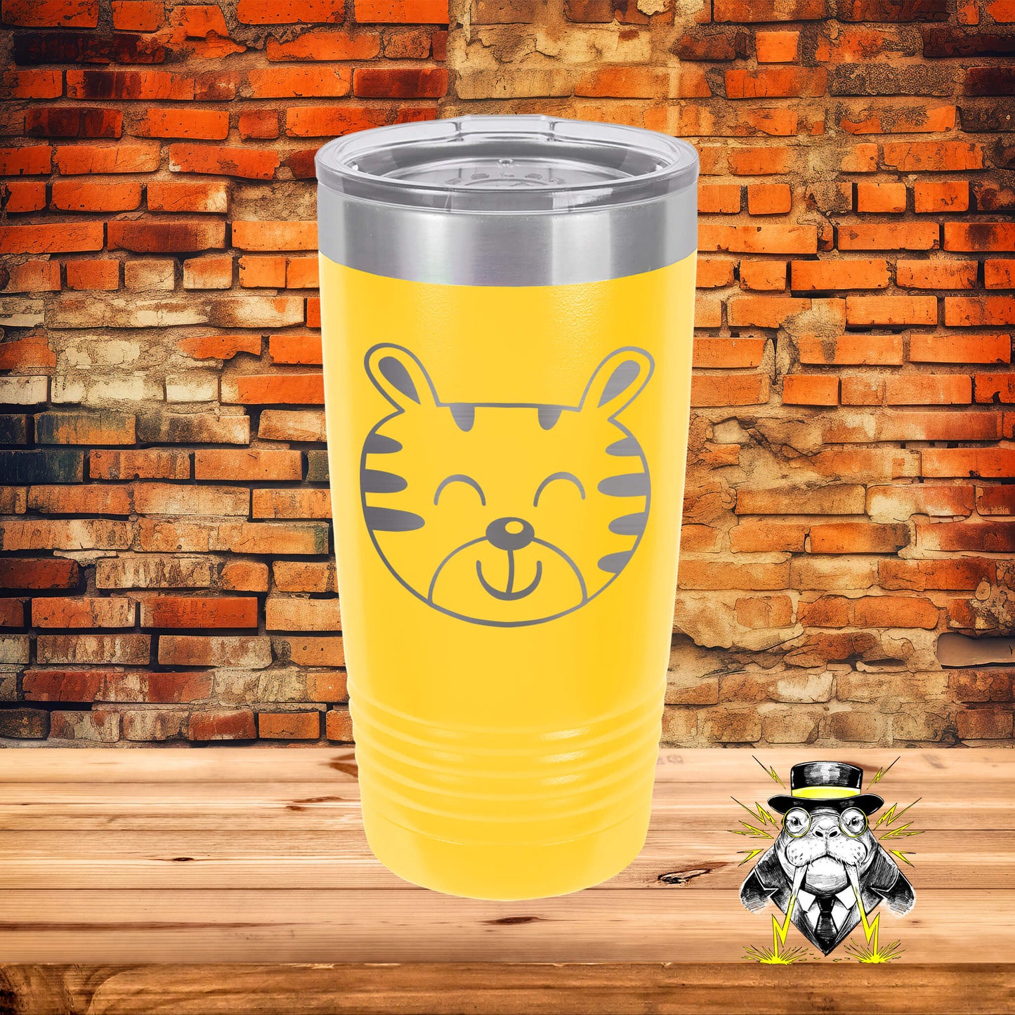 Tiger Face Engraved Tumbler