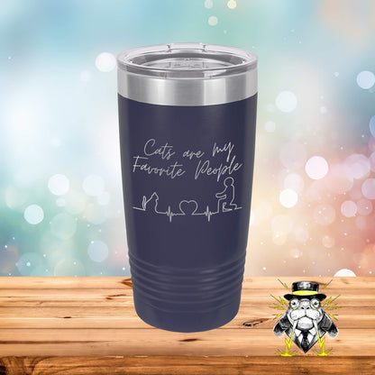 Cats are My Favorite People Engraved Tumbler