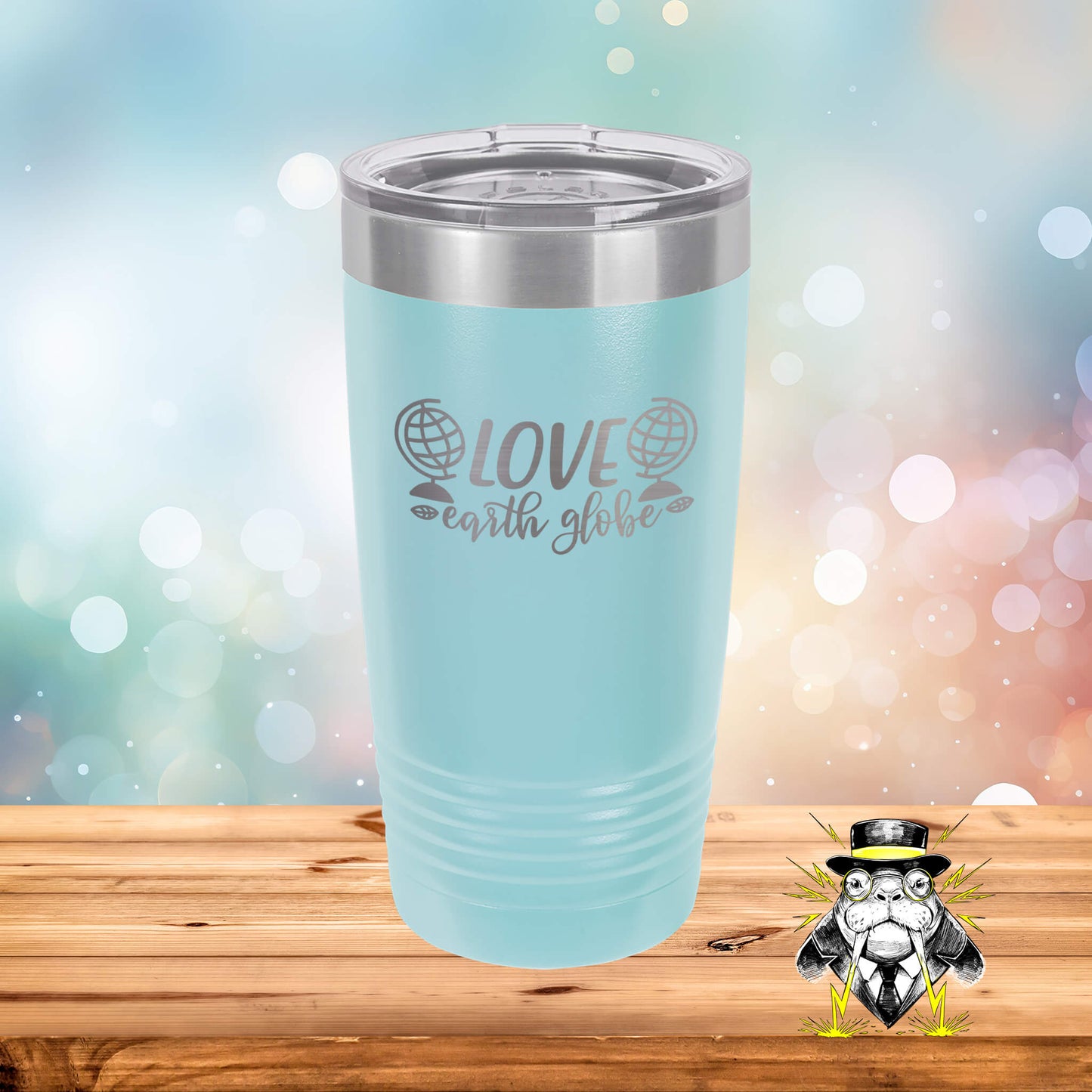 Love Earth Globe Engraved Tumbler