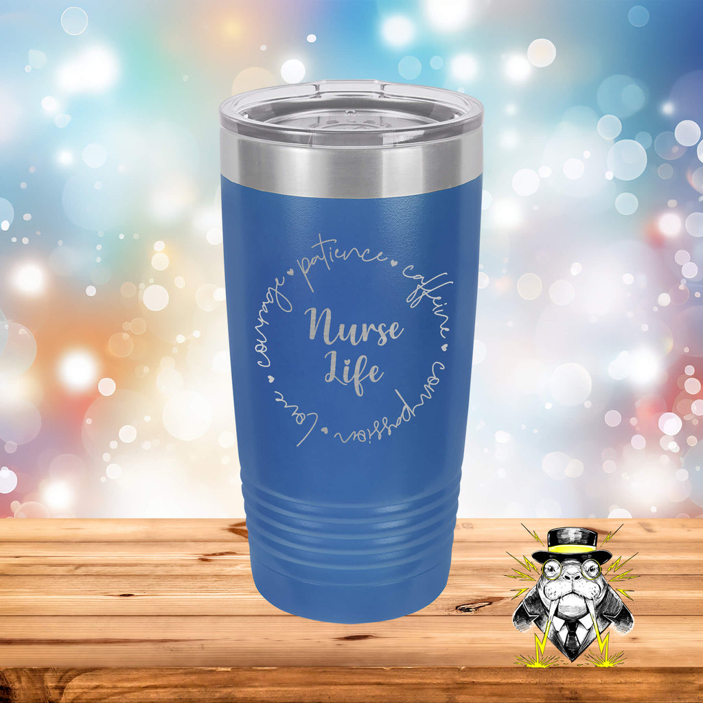 Circular Nurse Life Engraved Tumbler