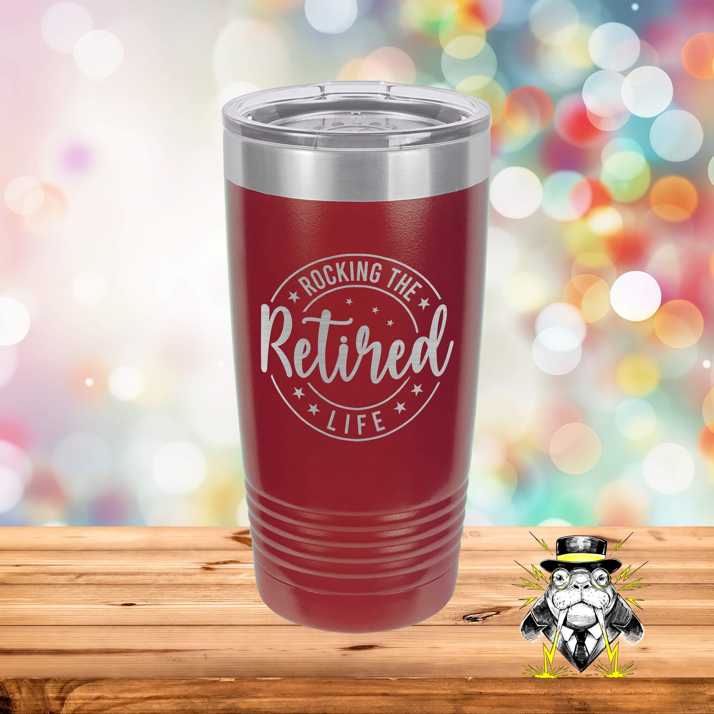 Rocking the Retired Life Engraved Tumbler